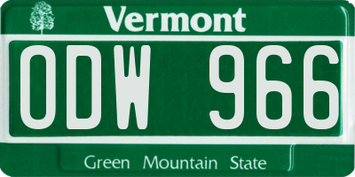 VT license plate ODW966