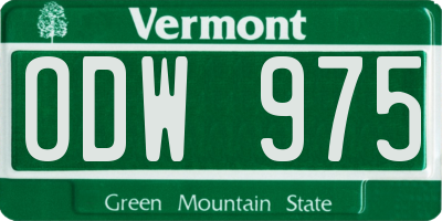 VT license plate ODW975