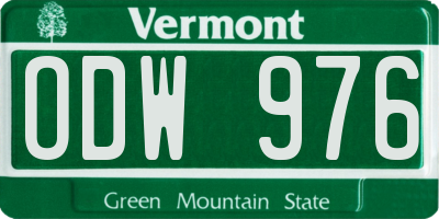 VT license plate ODW976