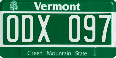 VT license plate ODX097