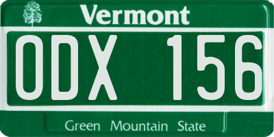 VT license plate ODX156
