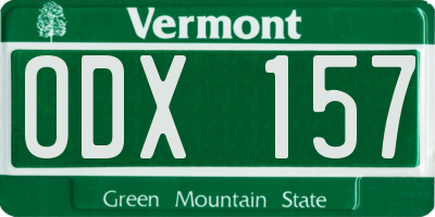 VT license plate ODX157