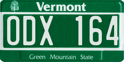 VT license plate ODX164