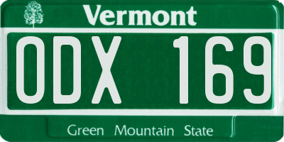 VT license plate ODX169