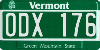 VT license plate ODX176