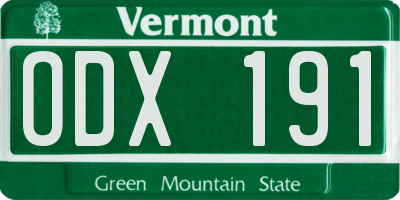 VT license plate ODX191