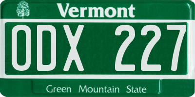 VT license plate ODX227