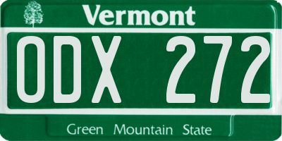 VT license plate ODX272