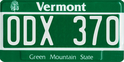 VT license plate ODX370