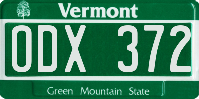 VT license plate ODX372
