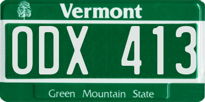 VT license plate ODX413