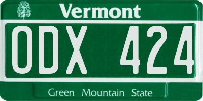 VT license plate ODX424