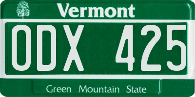 VT license plate ODX425