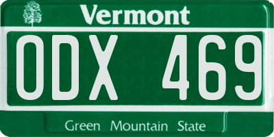 VT license plate ODX469