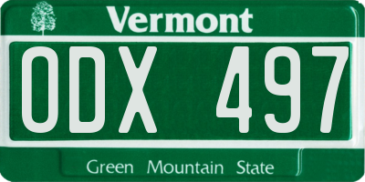 VT license plate ODX497