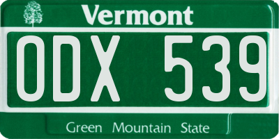 VT license plate ODX539