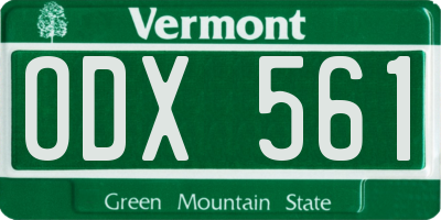 VT license plate ODX561