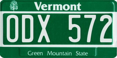 VT license plate ODX572
