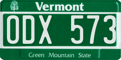 VT license plate ODX573
