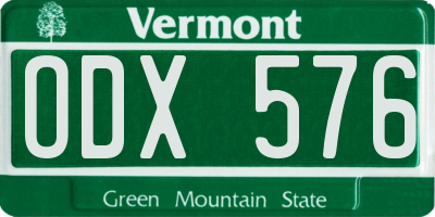 VT license plate ODX576