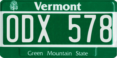 VT license plate ODX578
