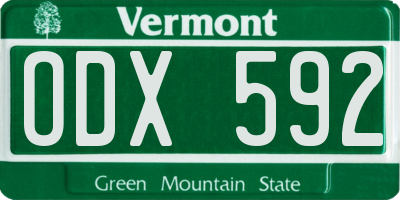 VT license plate ODX592