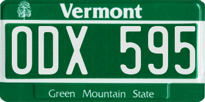 VT license plate ODX595
