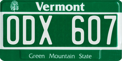 VT license plate ODX607