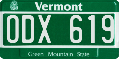 VT license plate ODX619