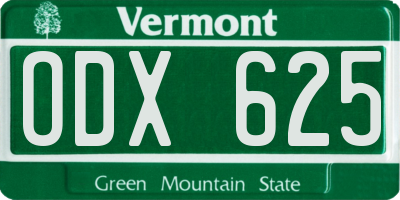 VT license plate ODX625