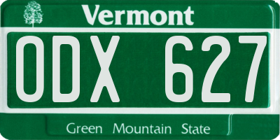 VT license plate ODX627
