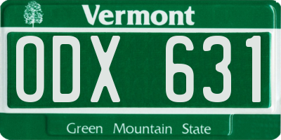 VT license plate ODX631