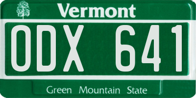 VT license plate ODX641