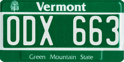 VT license plate ODX663