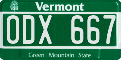 VT license plate ODX667