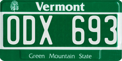 VT license plate ODX693