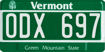 VT license plate ODX697