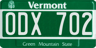 VT license plate ODX702