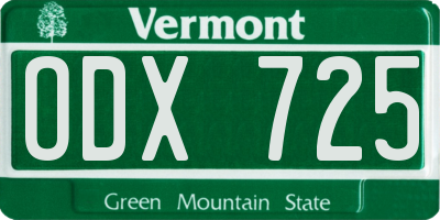VT license plate ODX725
