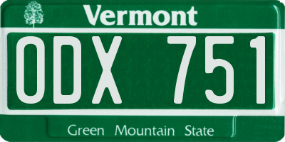VT license plate ODX751