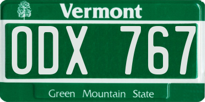VT license plate ODX767