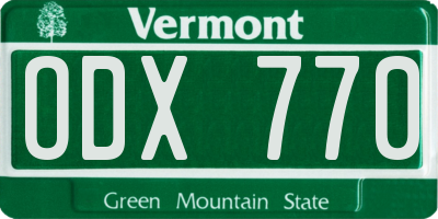VT license plate ODX770