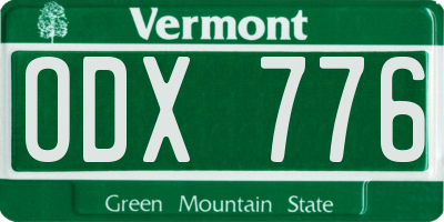 VT license plate ODX776