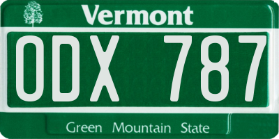 VT license plate ODX787