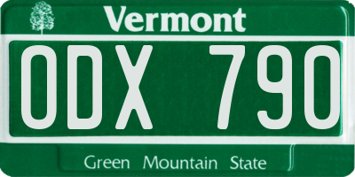 VT license plate ODX790