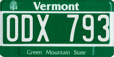 VT license plate ODX793