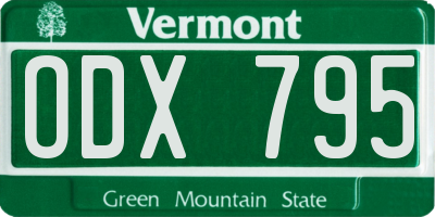 VT license plate ODX795
