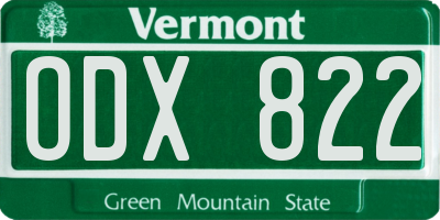 VT license plate ODX822