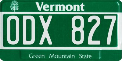 VT license plate ODX827