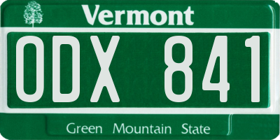 VT license plate ODX841